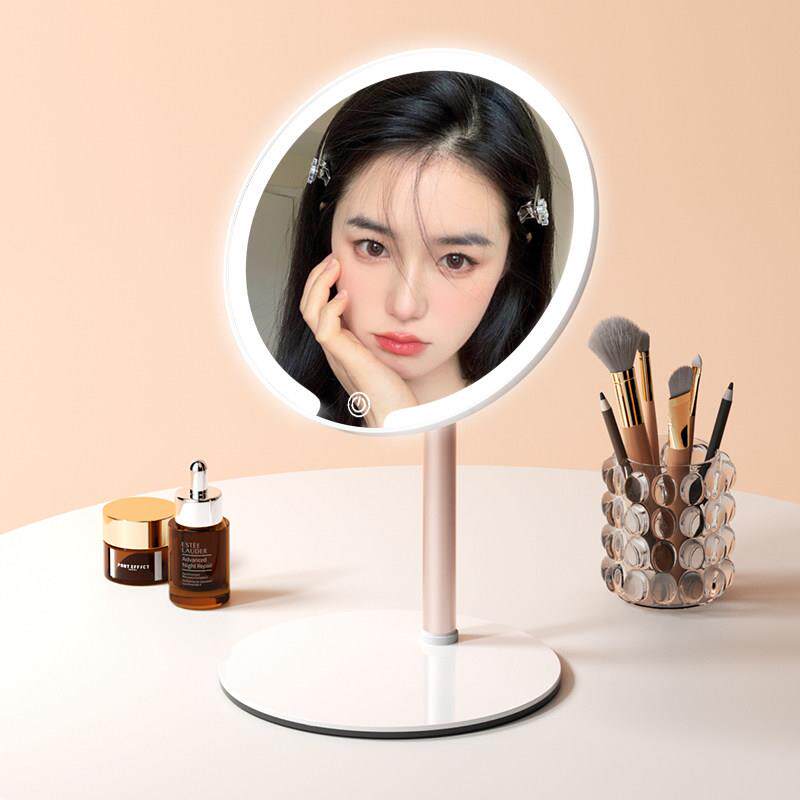 led镜子化妆镜led带灯台式桌面可立家用学生宿舍智能美妆