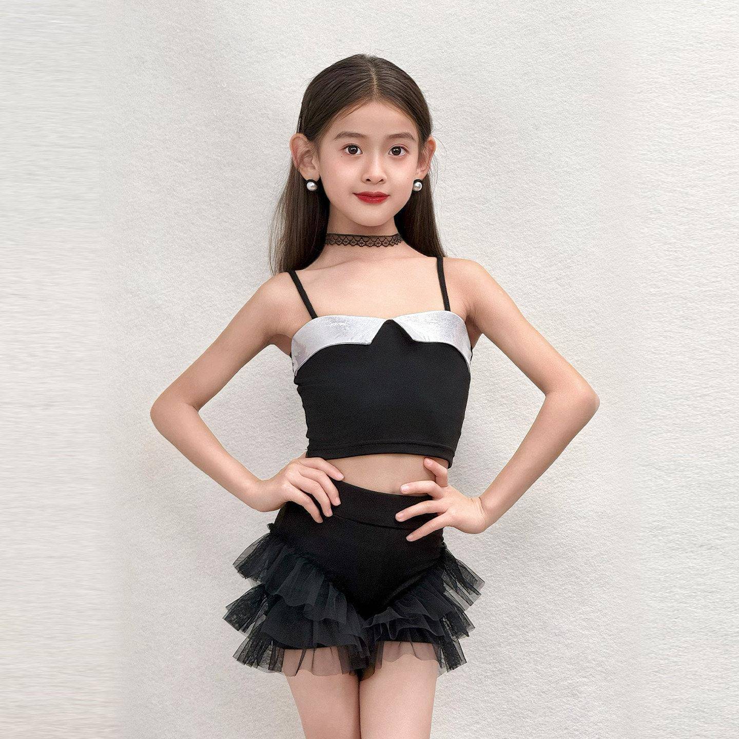拉丁舞服女童2026新款高级感夏季吊带练功服少儿童薄款专业演出服