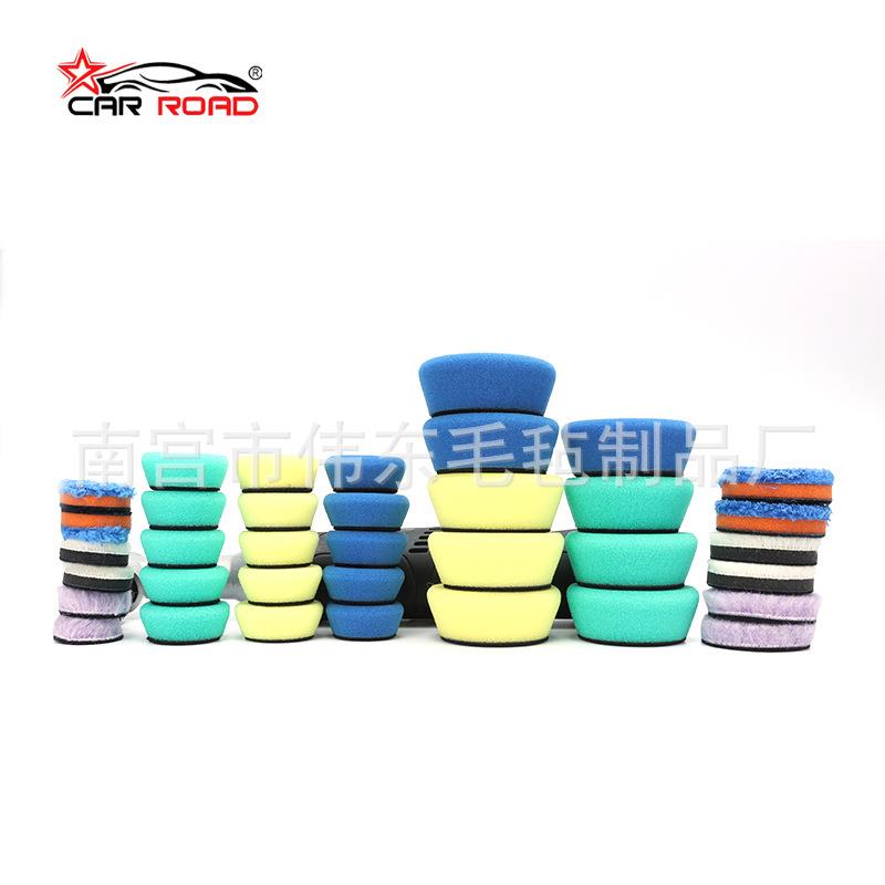 36件套1/2寸细节抛光轮海绵盘DA羊毛盘收蜡盘汽车小面积抛光套装