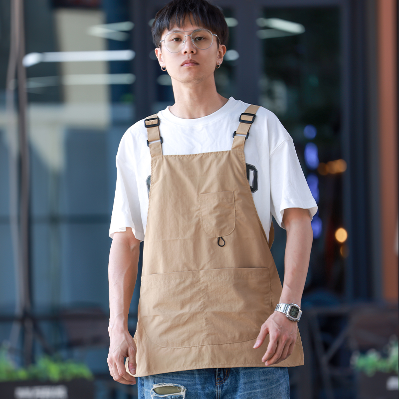 围裙印logo餐饮宠物咖啡厅餐厅烧烤酒店服务员理发师工作服男女