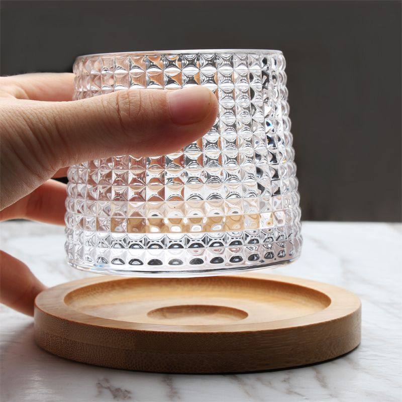 新款网红旋转杯底座陀螺解压杯威士忌锤纹玻璃杯雕花加厚杯转转杯
