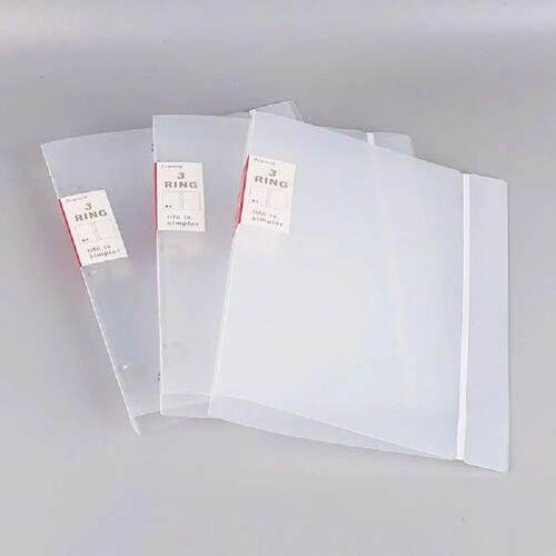 6 pcs Simple Design Plastic Binder Folders Clear 11 Holes