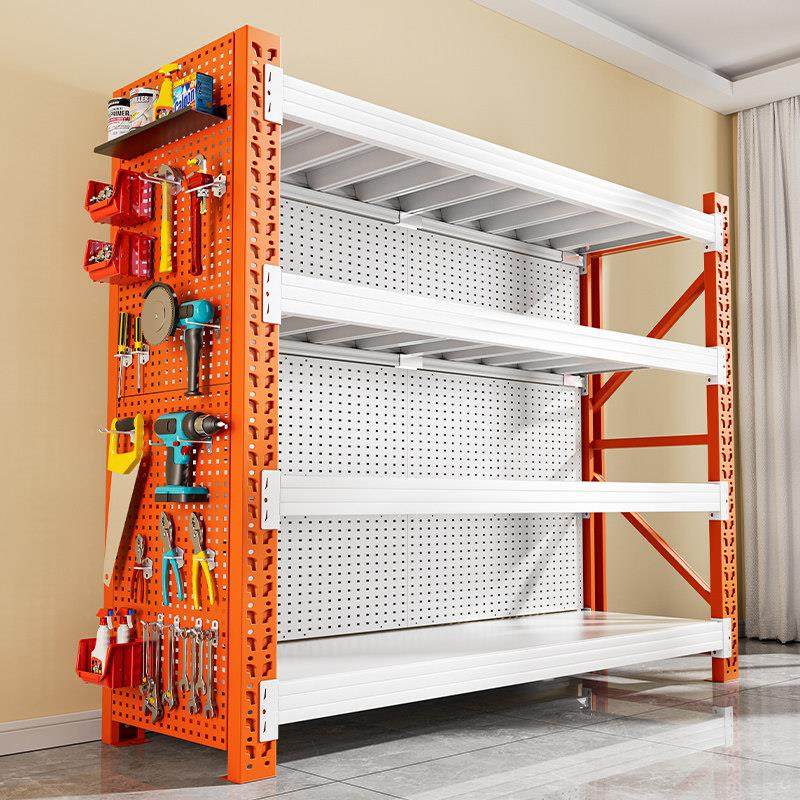 橙色洞洞板货架自己组装家用收纳架多层置物架仓库超市货物储物,商业/办公家具,置物架/陈列架/储物架/展示架,淘宝优惠券,粉丝福利购,淘宝优惠卷