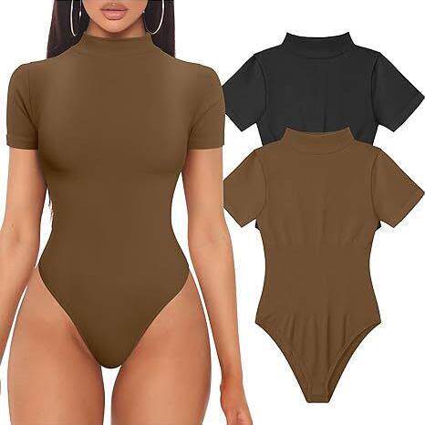 Ribbed high neck short sleeved top yoga jumpsuit瑜伽连体衣女