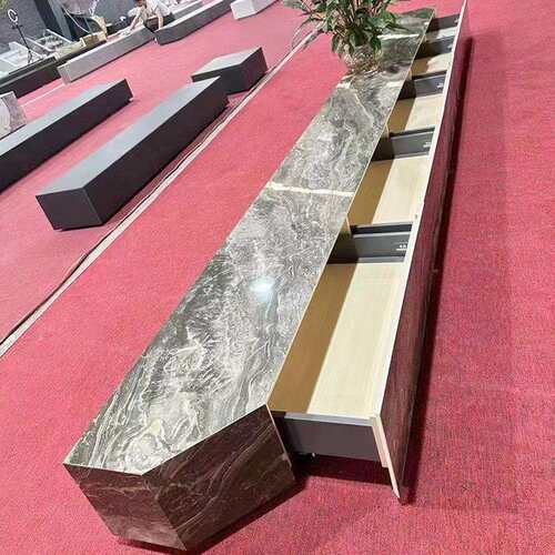 厂家定 制石纹岩板地台电视柜新款轻奢现代简约客厅意式极简地柜