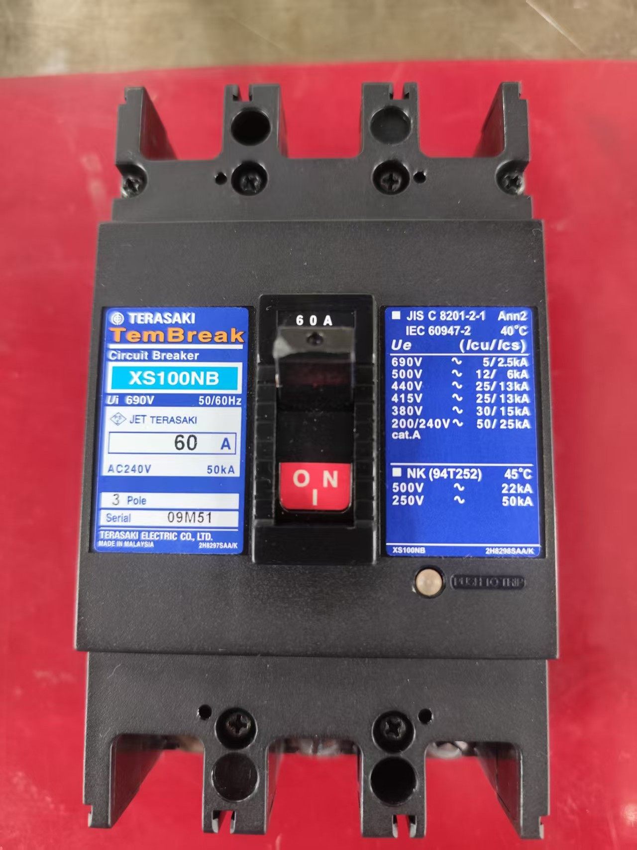 寺崎TERASAKI船用断路器XS100NB  3P 60A