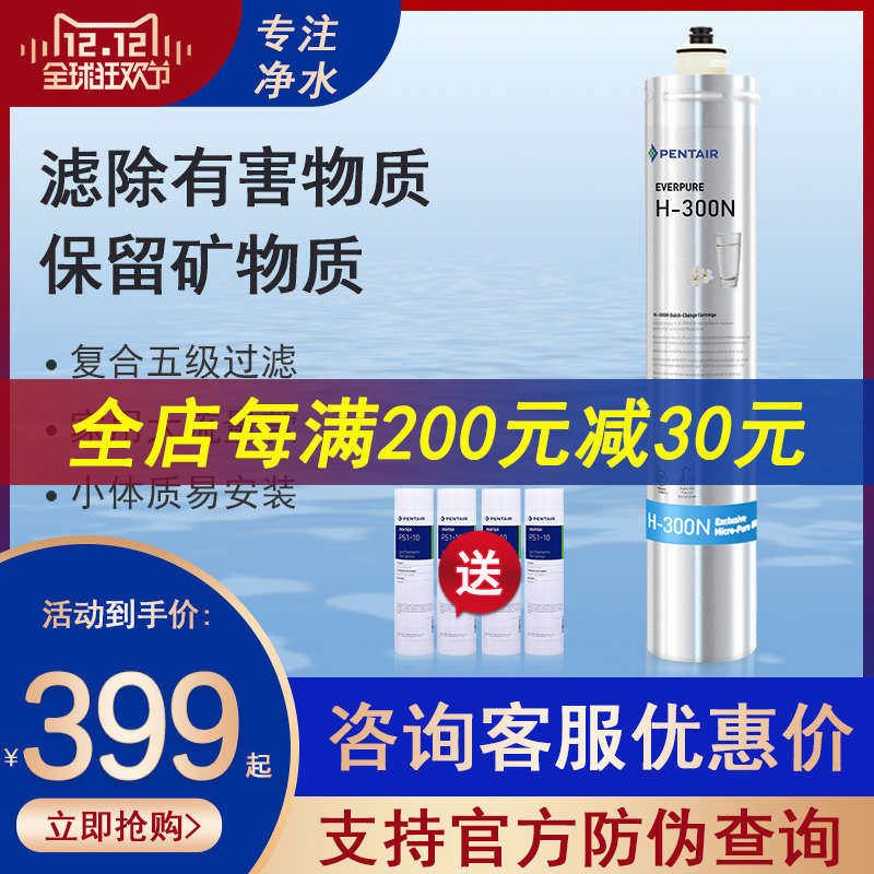 爱惠浦Everpure净水器滤芯 H-300N/H-300 原装进口复合活性炭过滤