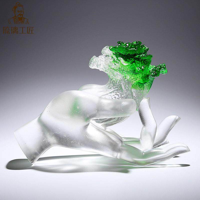 招财白菜禅意佛手摆件创意电视柜客厅办公室桌玄关琉璃家居装饰品