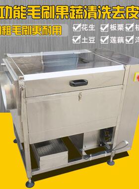花生清洗机商用大型全自动板栗核桃大枣清洗机新款毛刷红枣清洗机
