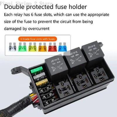 Practical 12AWG High Current Relays Box Portable for Car
