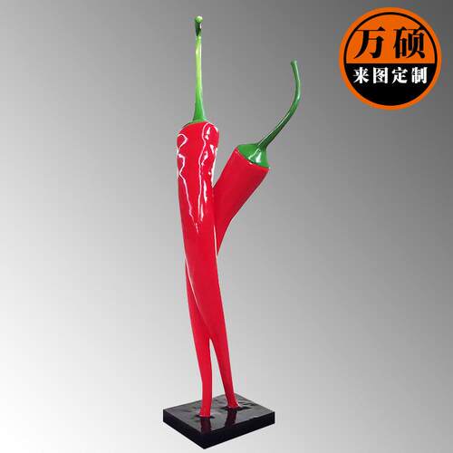 玻璃钢蔬菜雕塑制作 小红辣椒雕塑 农场基地庄园植物雕塑摆件