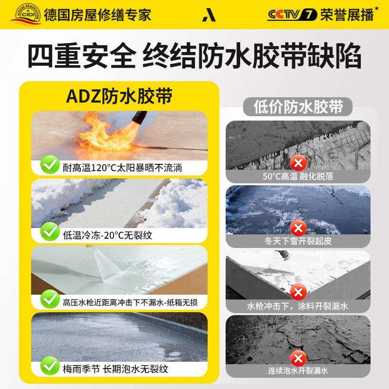 德ADZ(基国屋屋防补水漏材料顶顶楼顶裂缝渗水外墙防晒防水涂料