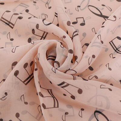 Scarf Music Symbol Chiffon Scarf 丝巾音乐符号雪纺丝巾