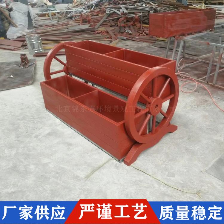 北京户外花箱 防腐木花盆公园小区花箱 大号长方形园林施工程