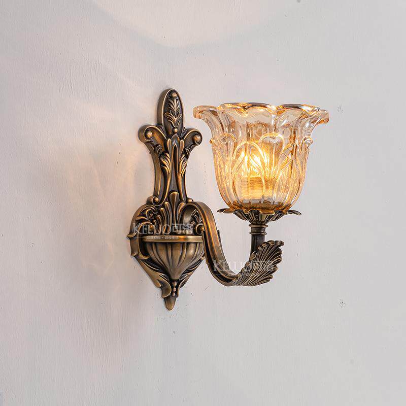 新品美式全铜壁灯客厅电视墙床头灯大气复古过道玄关阳台走廊灯具