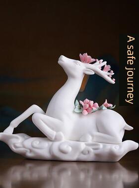 一路平安麋鹿摆件轻奢高档招财小鹿家居客厅电视柜酒柜创意装饰品