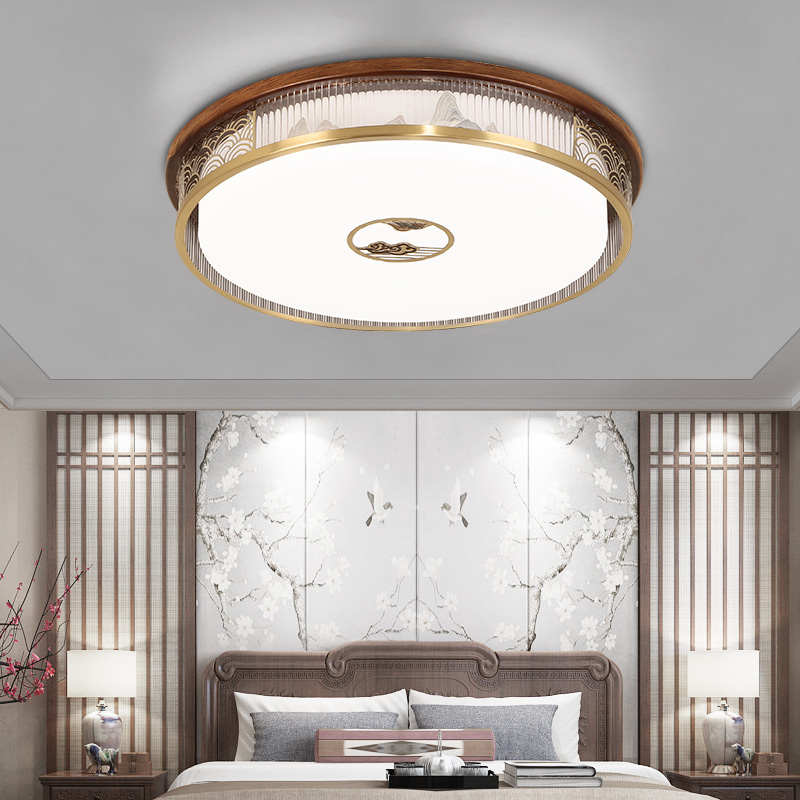 长方形古风中式实木套餐全卧室吸顶灯全餐厅屋家用灯具客厅铜中新