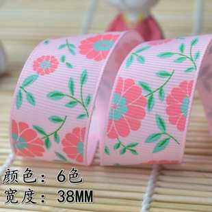 姚明38MM小花印刷罗纹带 厂家直销 6色选