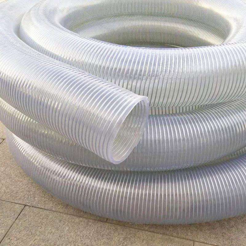 工厂大口径透明PVC钢丝软管5寸6寸8寸10寸加厚水泵塑料排水管
