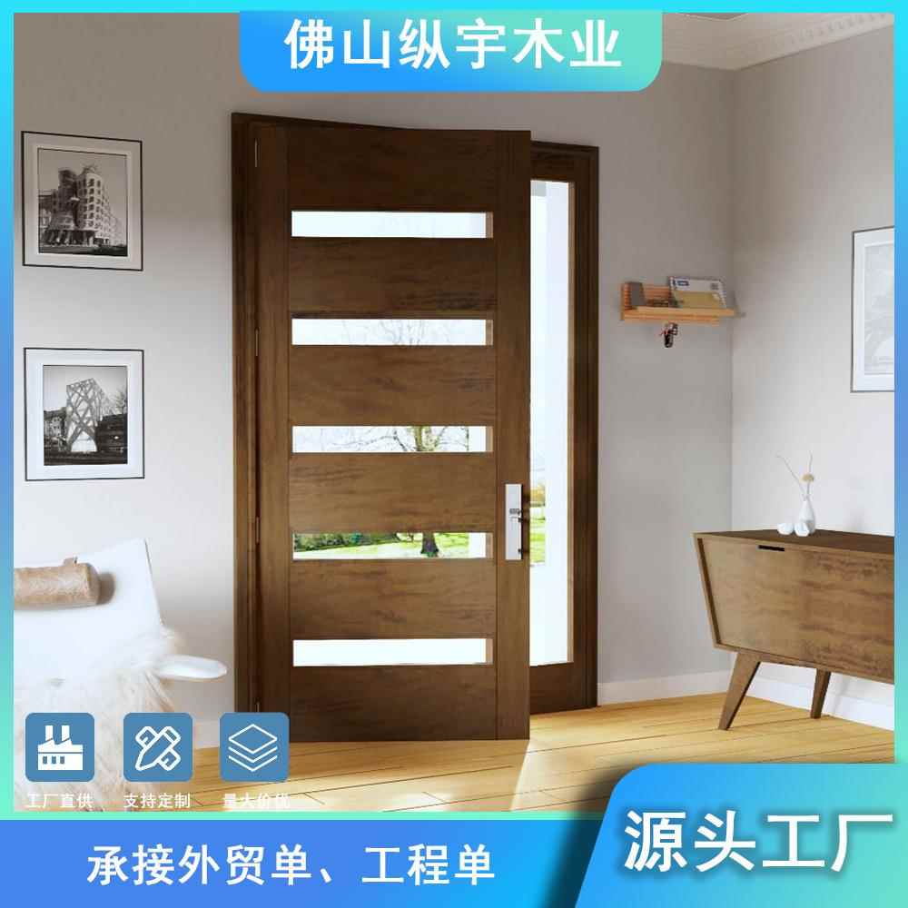 外贸品质现代简约外贸木门实木门木皮烤漆门防风防盗安全户外门