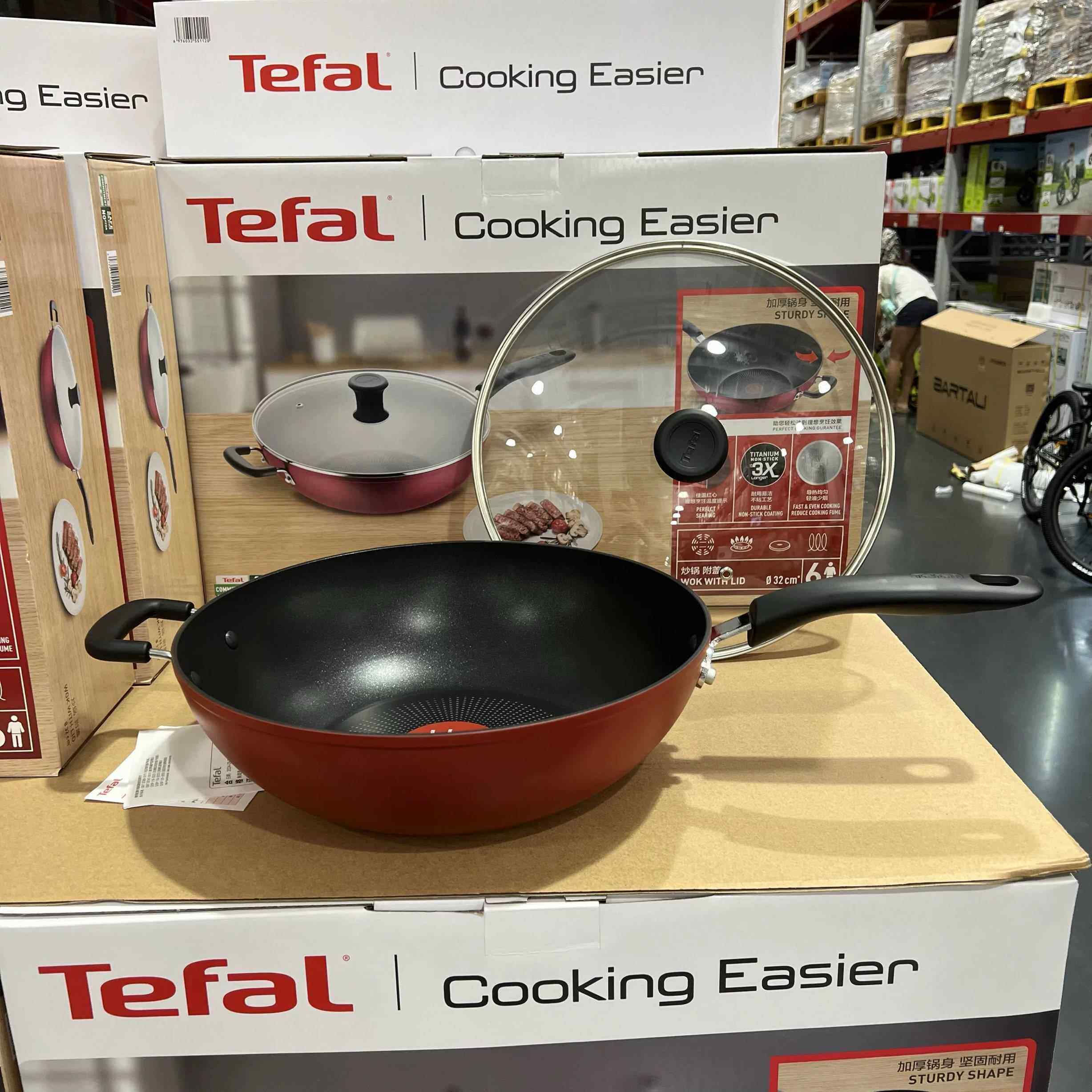 山姆特福Tefal卡米尔不粘锅32cm耐磨不粘炒锅3X耐磨煎锅不含PFOA