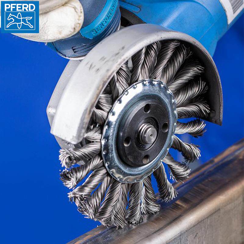 德国进口PFERD钢丝轮打磨除锈抛光角磨机刷电动平型马圈金属刷