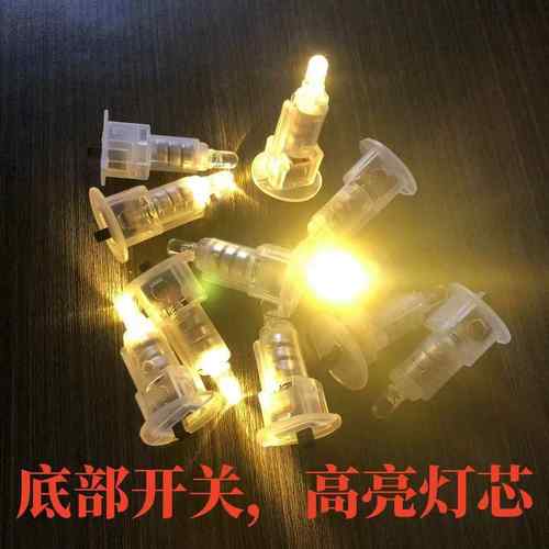 DIY灯笼里的小灯泡灯芯led电池款钮扣灯手工发光装饰小彩灯暖灯芯