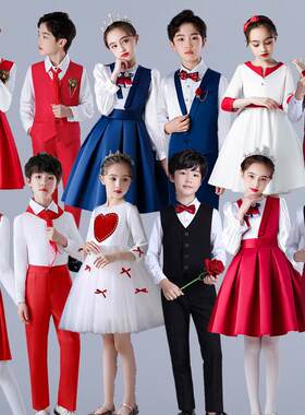 儿童长袖合唱表演服、小学生红领巾、万江诗歌比赛表演服、红歌朗