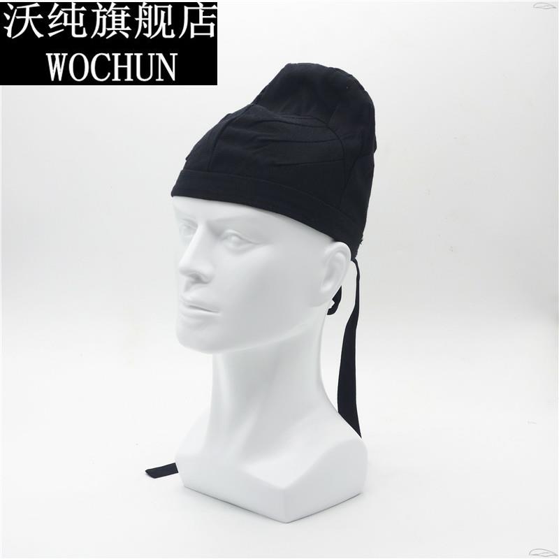 男士汉服帽子黑色软幞头帆布手工制作首服有内衬唐制汉冠配饰