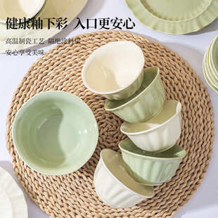 汤碗米饭碗高颜值ins设计感 网红陶瓷碗家用吃饭饭碗泡面碗盘套装