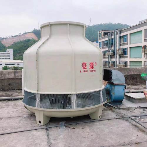 逆流式冷却塔玻璃钢冷却塔工业50T圆形冷却塔循环水冷系统通风
