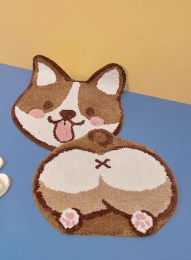 可浴爱地室门口吸地A88垫水坐垫植绒家用地上毯仿羊绒卫生间门垫