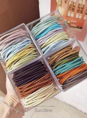 Korean-style macaron hair ties, high elasticity without leav
