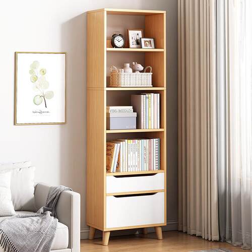 新款直销家用书架落地客厅置物架书房简易收纳书柜带门办公室靠墙