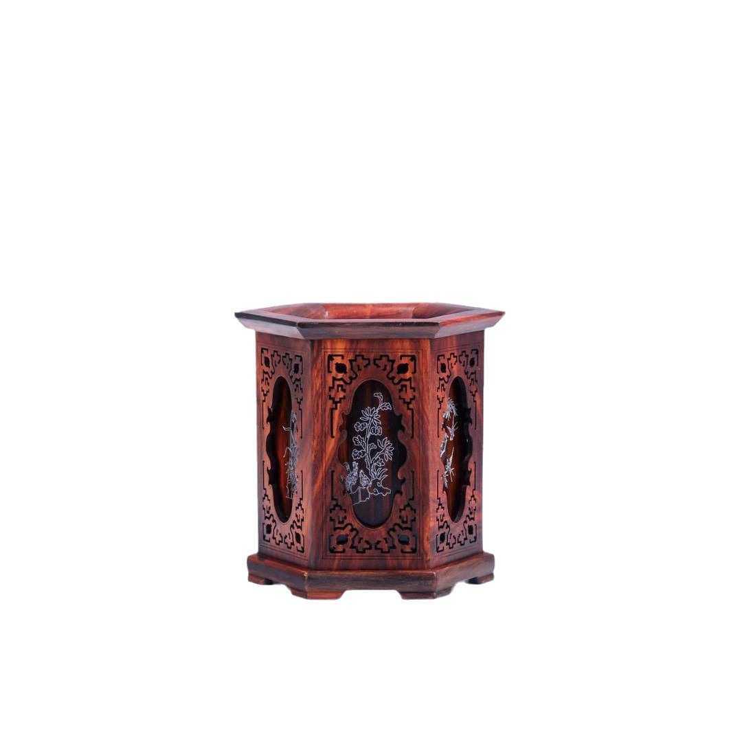 红酸枝六角/八角笔筒 红木旋转笔筒家居办公文房摆件木质工艺礼品,家居饰品,木雕,淘宝优惠券,粉丝福利购,淘宝优惠卷