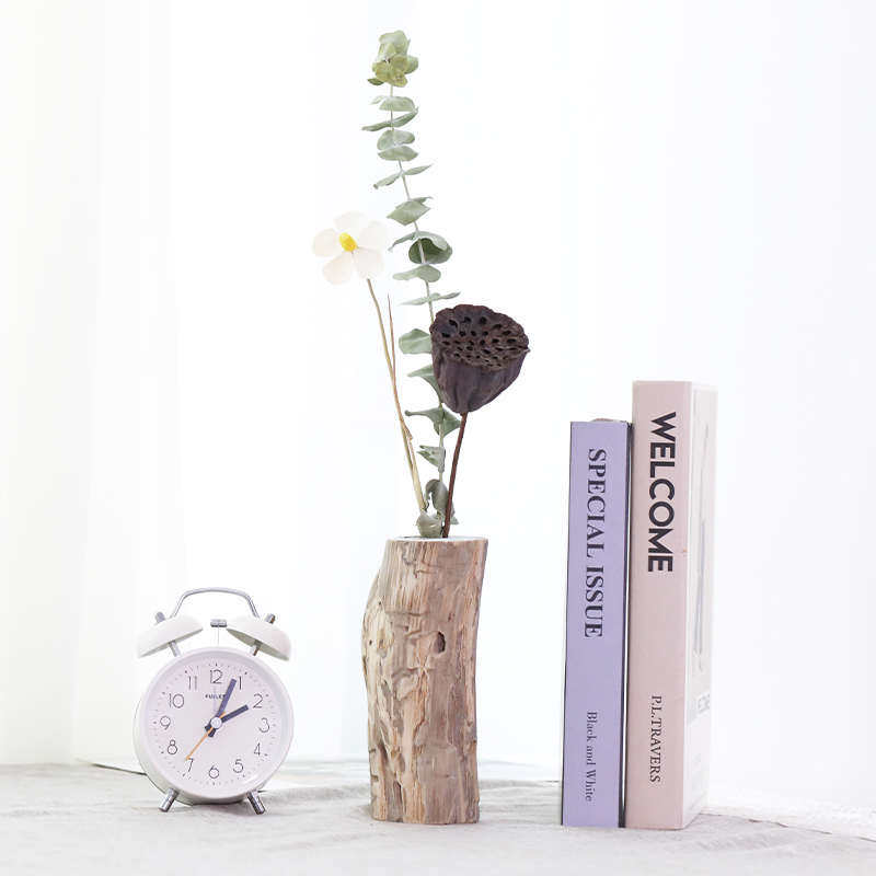 禅意插花创意茶室干花餐桌实木小花中式复古花花客厅饰品花瓶装饰,家居饰品,花瓶,淘宝优惠券,粉丝福利购,淘宝优惠卷