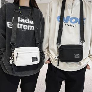 背包 斜挎包单肩包便携小挎包手机包男士 帆布包包男生24夏季 新款