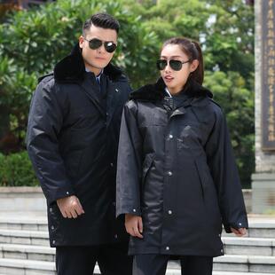 大衣男式冬季加厚棉衣多功能防寒中长皮领安全外套长袖棉衣