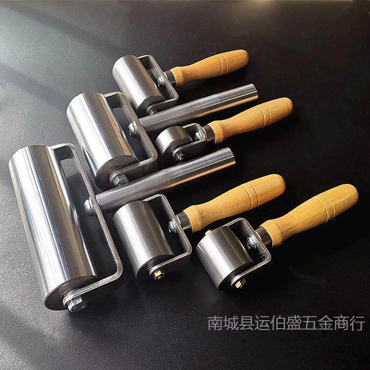 不锈钢压轮双轴承实心压辊防水卷材皮革压边铁滚轮自粘贴纸排气泡