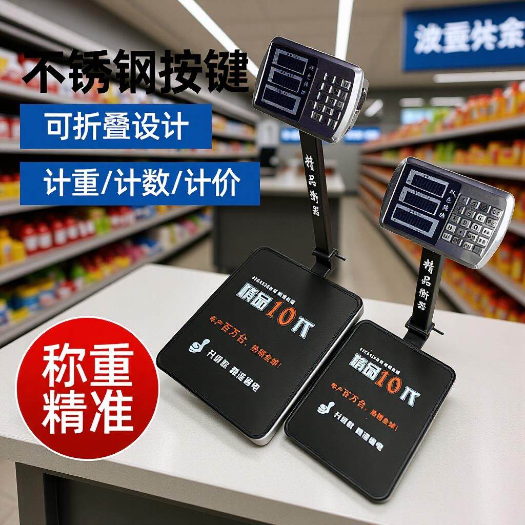 200公斤碳钢平台电子计价称三挡调节150kg可折叠工业电子落地秤