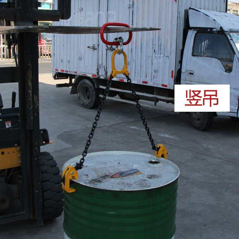 油桶吊钳双链夹子 链条挂钩钩子堆高机专用起重吊具卸油桶夹具吊