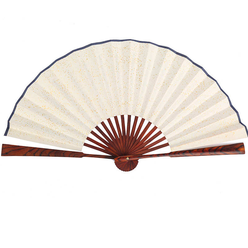 大叶黄花梨7寸扇子中国风女学生古风双面空白宣纸折扇定做代发