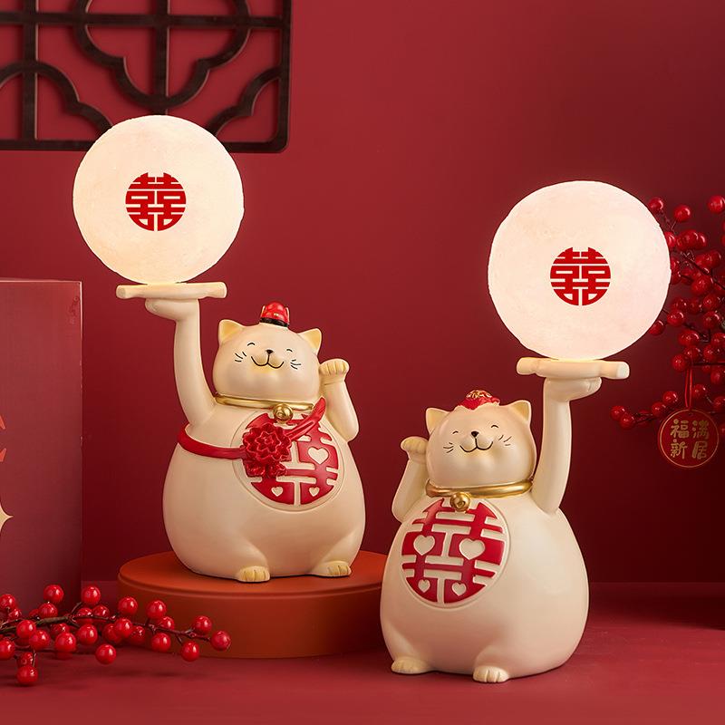 婚房床头长明灯新结婚一对陪嫁灯物品台灯高级礼物送新人实用包邮