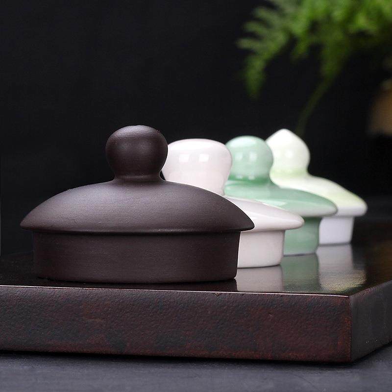 陶瓷茶壶盖子配盖托修复配件零配通用小盖绳子线紫砂杯瓷壶盖