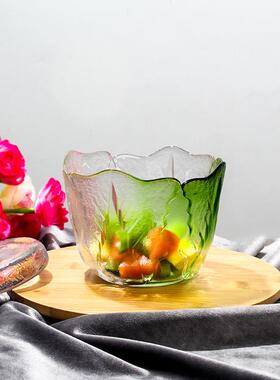 饰湘缘石纹重石带盖玻璃泡菜罐加厚无铅玻璃泡菜碗泡菜罐子腌菜缸