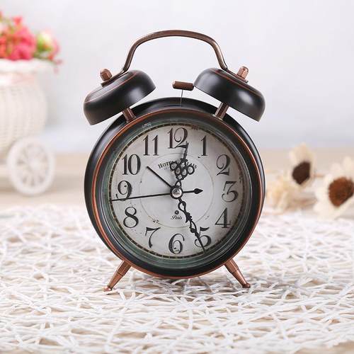 复古钟表双打铃儿童小闹钟3寸 4寸 带夜灯贪睡闹钟小Y16大 Y17