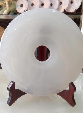正品天然阿富玉石平安扣摆件玉扣古饰玉器怀玉璧家汗居玄关装饰摆