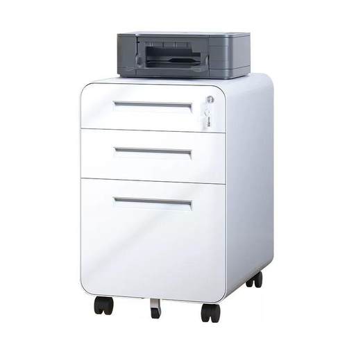 活动柜办公室桌下带轮文件柜带锁资料柜抽屉储物柜密码锁移动矮柜