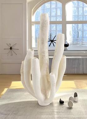 代艺珊术肌理瑚抽象摆件简现约样板酒店客厅餐桌房茶几仙人掌3971