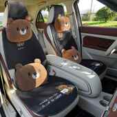 车坐季 垫四汽通透281气亚麻冰丝凉垫卡通可爱车内通用座用椅套女